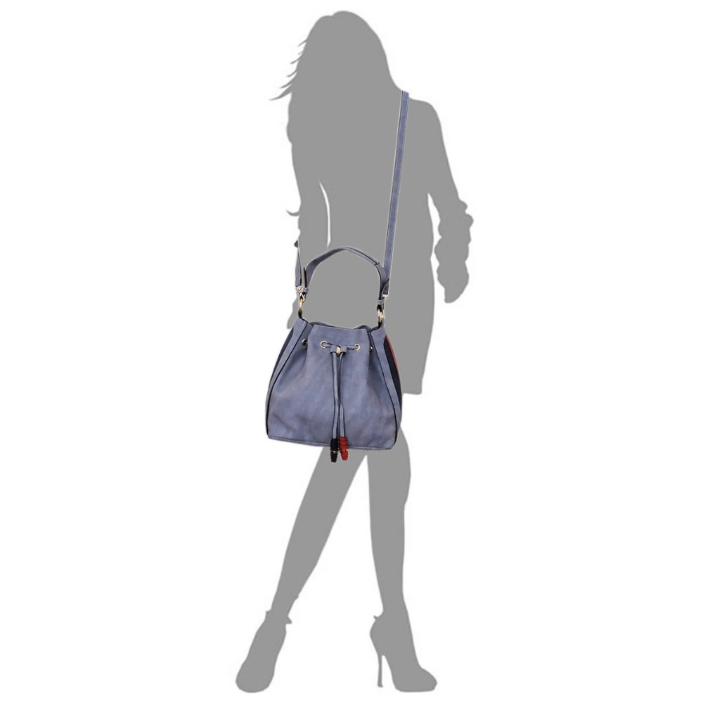 NEW Textured Drawstring Shoulder Bag Hobo - Picture 6 of 8